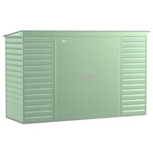 Select 10 ft. W x 4 ft. D Sage Green Metal Shed (35 sq. ft.)