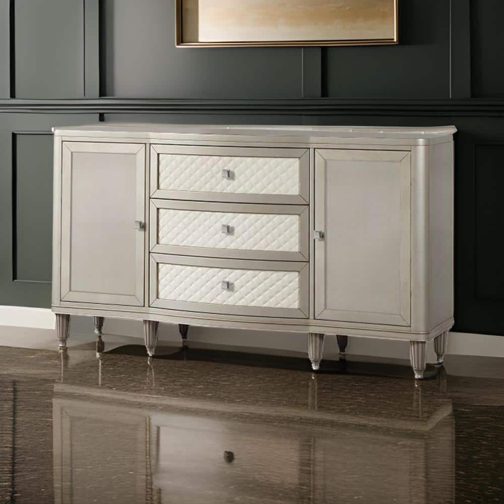 Champagne Wood 66 in. Buffet with 2 Cabinets and 3 Drawers price history on PriceWatchPro