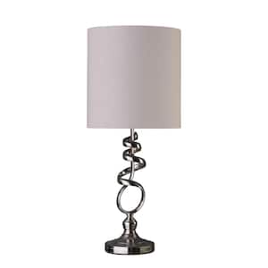 21.5 in. Nickel Standard Light Bulb Bedside Table Lamp
