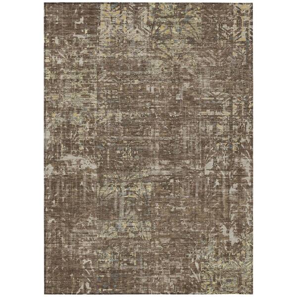 Chantille Machine Washable Indoor/Outdoor Abstract ACN2785 Chocolate 5 ft. x 7 ft. 6 in. Area Rug