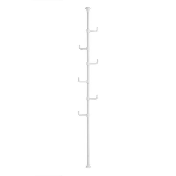 Siavonce Adjustable Laundry Pole Clothes Drying Rack Floor to Ceiling Tension Rod Storage Organizer White