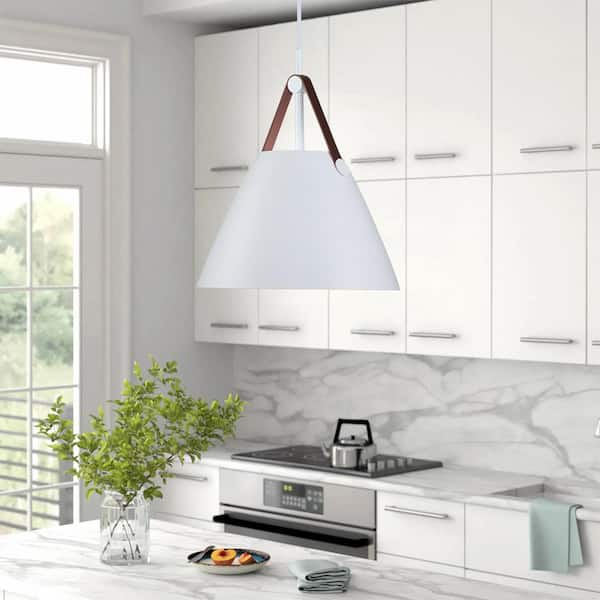 RRTYO Matisse 1-Light White lsland Cone Pendant Light with Metal