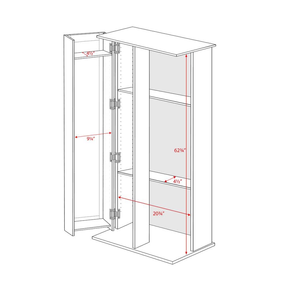 Espresso Grande 70'' Locking Media Storage Cabinet with Adjustable Shelves