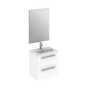 Street pack 20 in. W x 14 in. D Vanity in White with Vanity Top in White with White Basin and Mirror