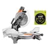 RIDGID 15 Amp 10 in. Corded Dual Bevel Miter Saw with LED Cut Line Indicator with 10 in. 40T Carbide Thin Kerf Miter Saw Blade R4113-A181002