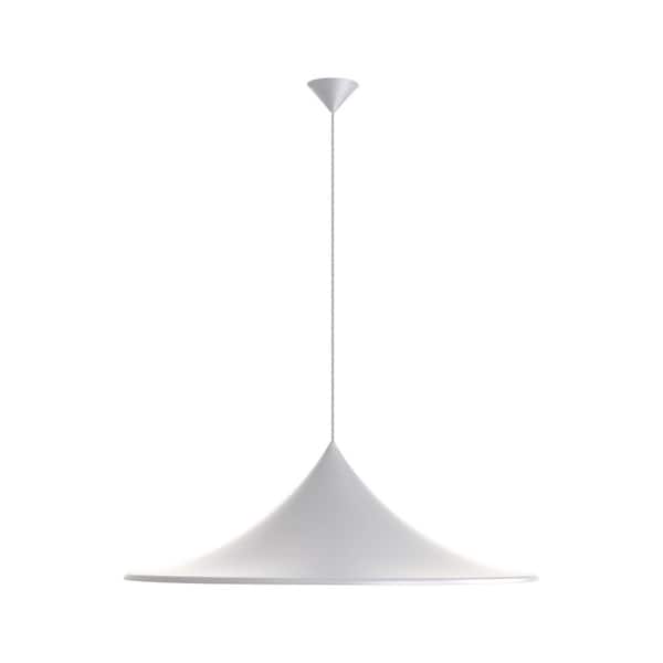 Vistara 11.875 in. 1 Light Sand White Pendant Light with Sand White Shade