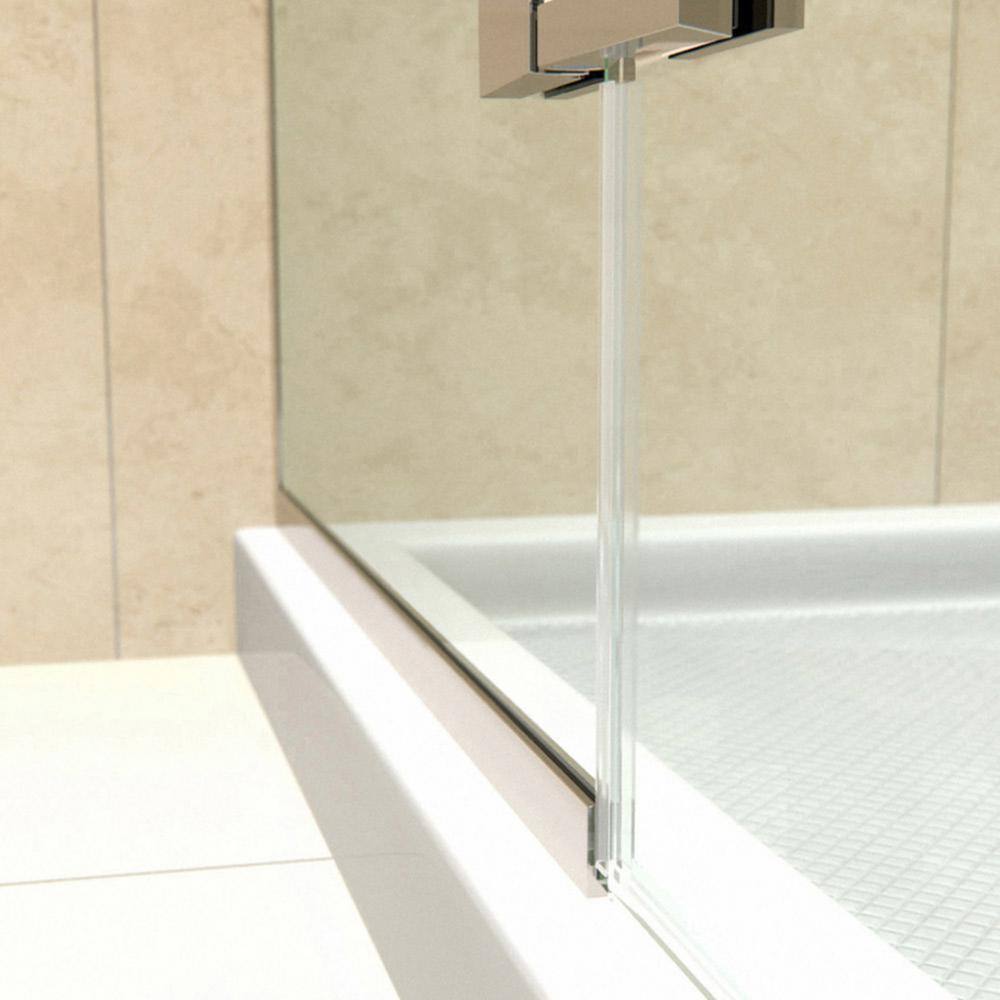 Aqua Ultra Frameless Brushed Nickel Shower Enclosure with Base