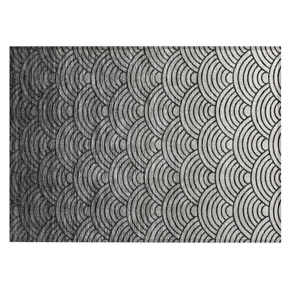 Chantille Machine Washable Indoor/Outdoor Abstract ACN2414 Black 2 ft. x 3 ft. Accent Rug