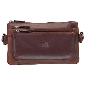 Buffalo Collection 9.5 in. x 2 in. x 5.5 in. (W x D x H) Brown Leather Multi-Function Waist Bag
