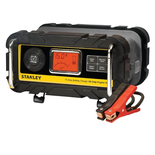 Stanley 15 Amp Portable Car Battery Charger with 40 Amp Engine Start and Alternator Check