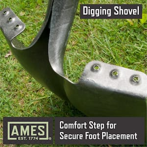 46.5 in. Fiberglass Handle Steel Blade Digging Shovel with Comfort Step