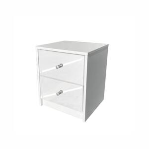 2-Drawer White Nightstand 18.5 in. H x 15.7 in. W x 14.2 in. D