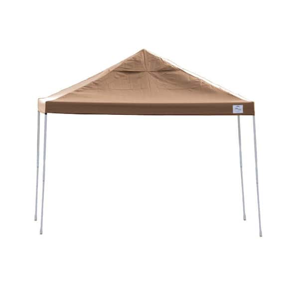 ShelterLogic 12 ft. W x 12 ft. D Pro Series Straight-Leg Pop-Up Canopy in Desert Bronze with 4-Position-Adjustable Steel Frame