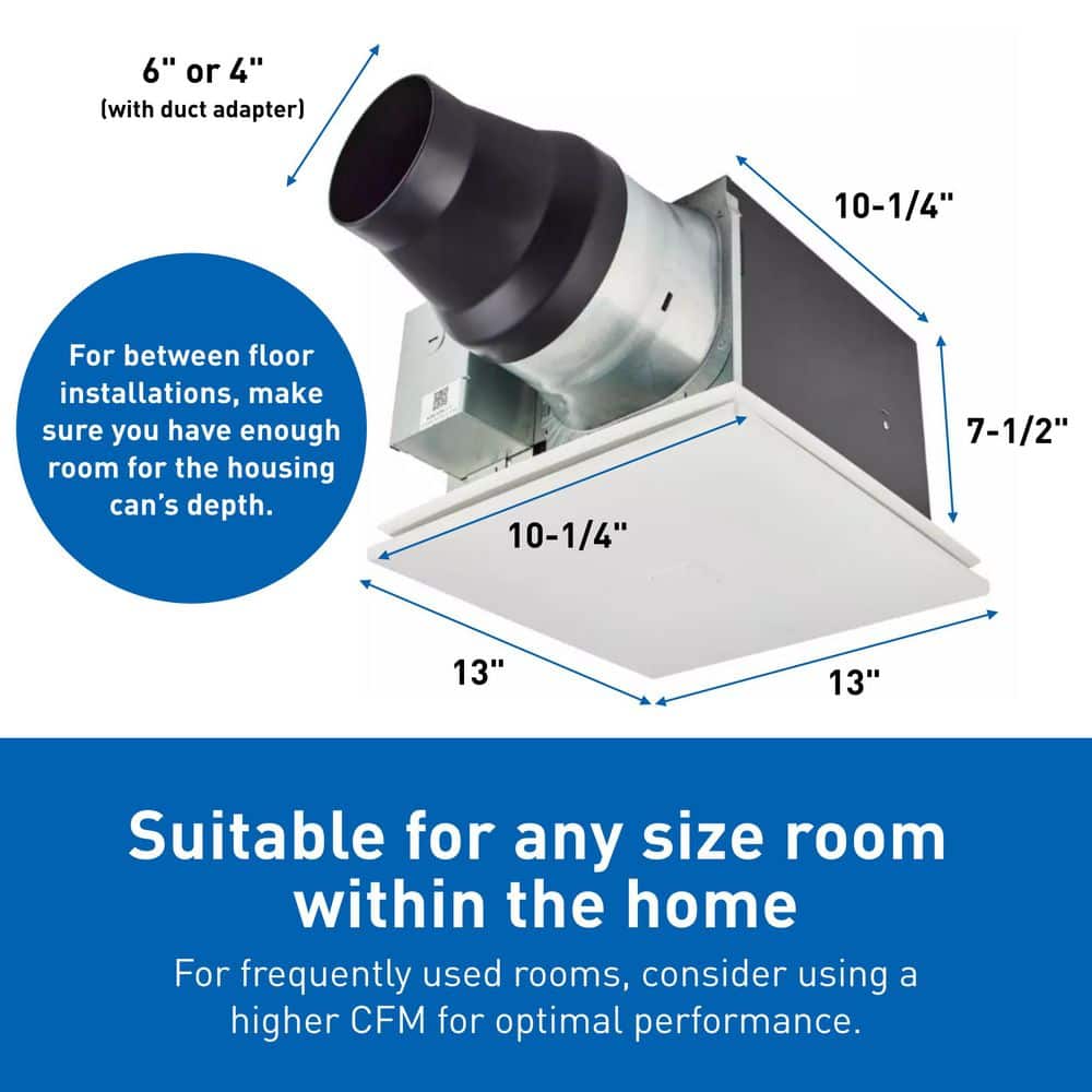 WhisperGreen Select White Metal Ceiling Mount Energy Star Fan