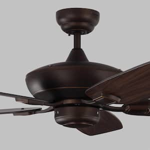 Colony Max 52 in. Transitional Roman Bronze Ceiling Fan with Bronze and American Walnut Reversible Blades, Pull Chain