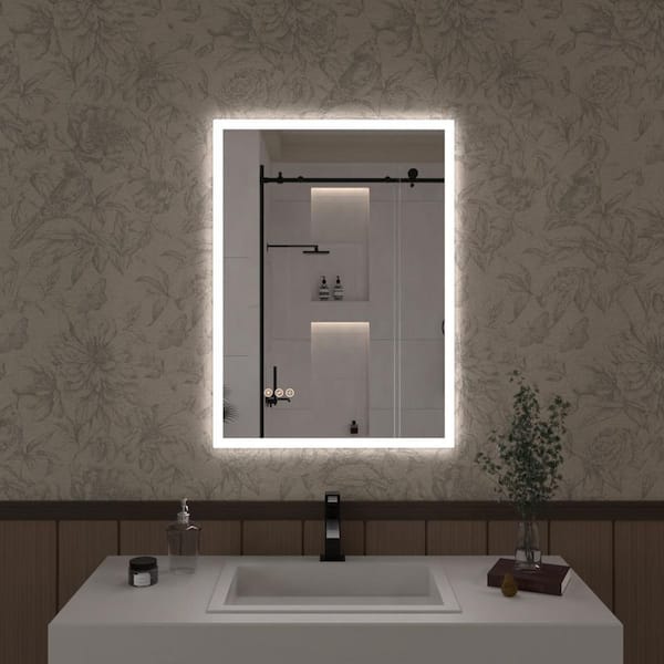 Haru 22 in. W x 30 in. H Rectangular Frameless LED Wall Bathroom Vanity Mirror