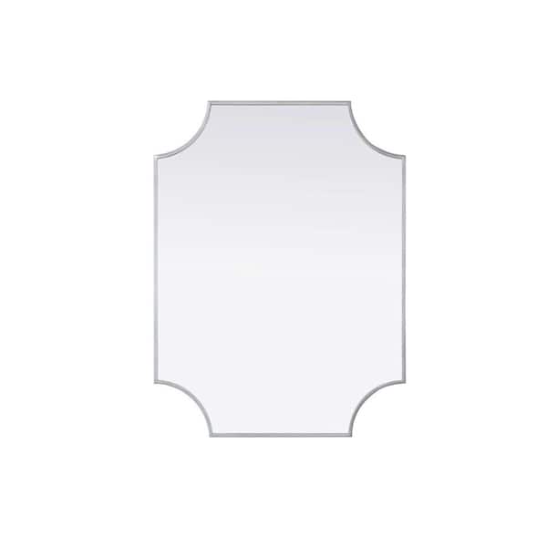 Silver 27 in. W x 36 in. H Rectangle Wall Mirror
