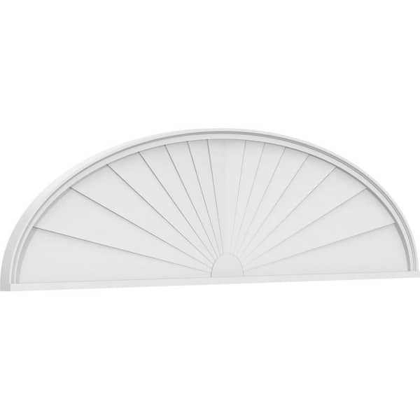 Ekena Millwork 2 in. x 84 in. x 22 in. Elliptical Sunburst Architectural Grade PVC Pediment