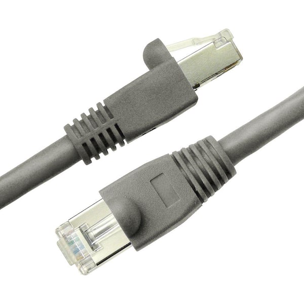 NTW 3 ft. Cat6a Snagless Shielded (STP) Network Patch Cable, Gray