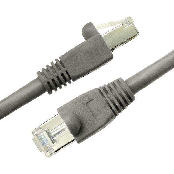 NTW 15 ft. Cat6a Snagless Shielded (STP) Network Patch Cable, Gray