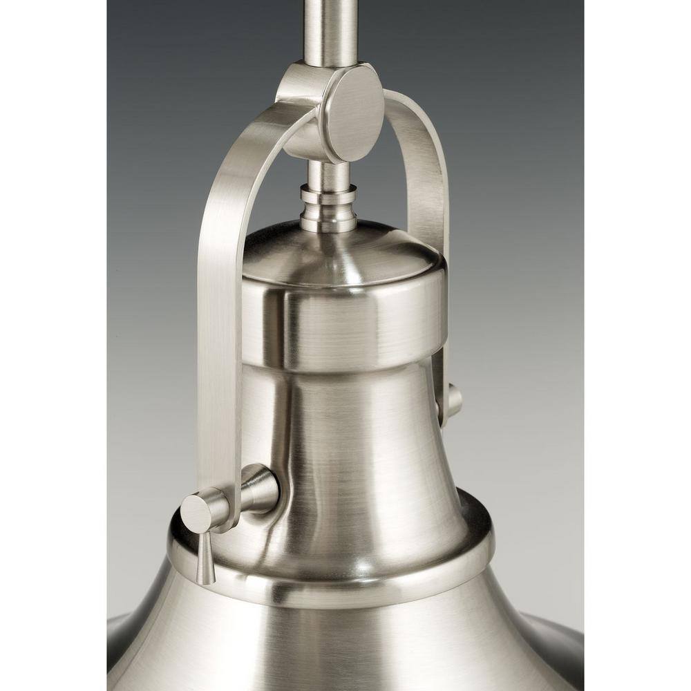 Brushed Nickel Prismatic Glass Pendant Light with Nautical Design