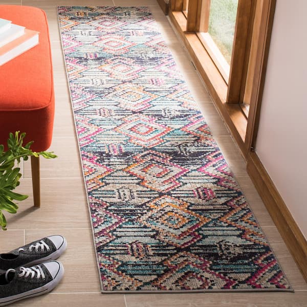 Madison Black/Orange 2 ft. x 14 ft. Runner Rug