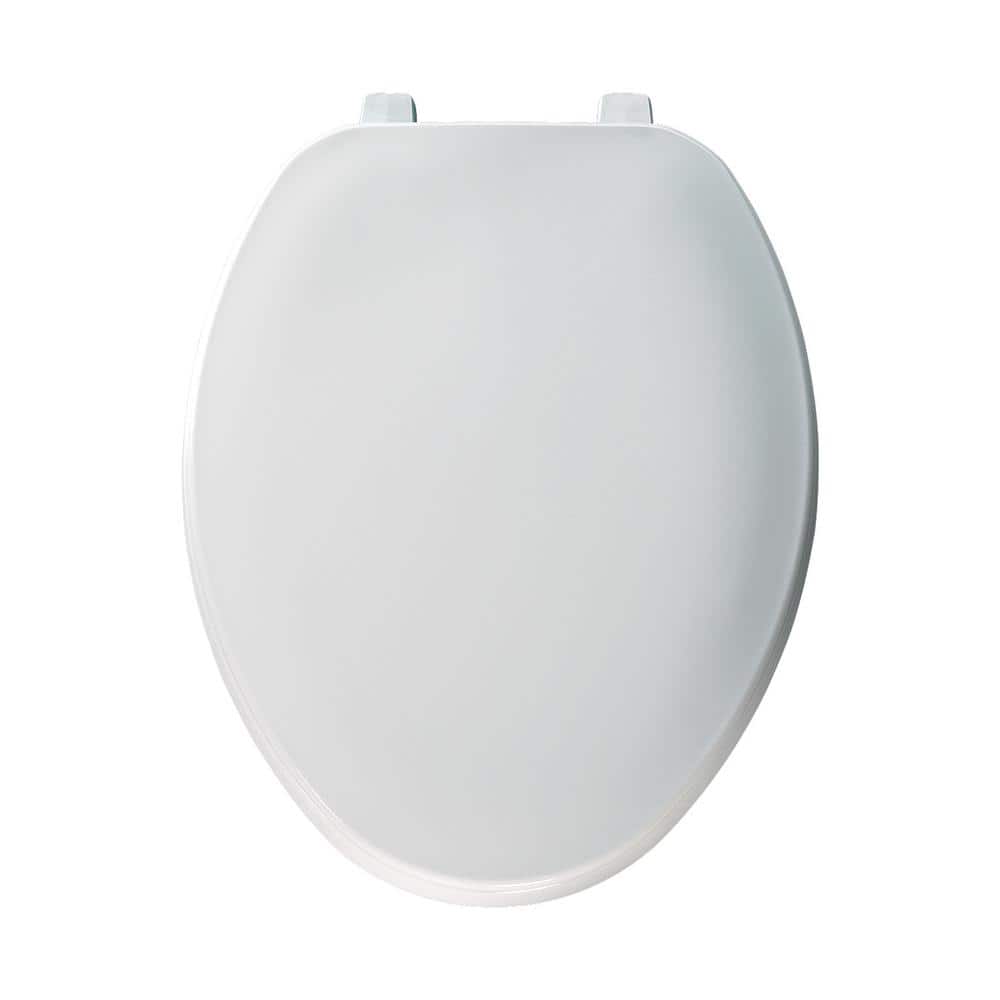 Bemis Elongated White Plastic Closed Front Toilet Seat