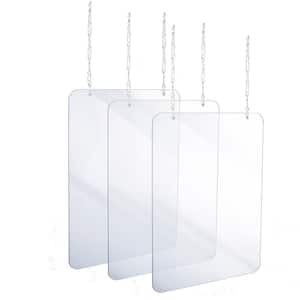 30 in. x 36 in. x 0.18 in. Clear Acrylic Sheet Hanging Protective Sneeze Guard (3-Pack)
