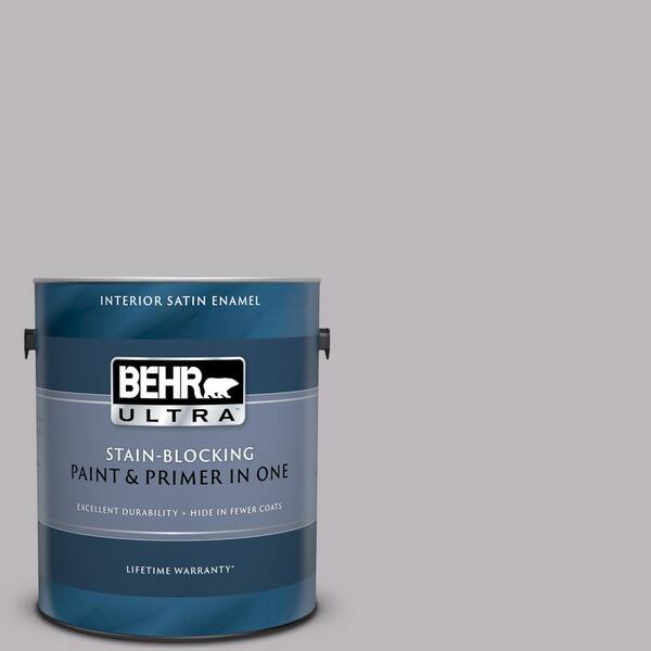 BEHR ULTRA 1 gal. #UL250-15 French Lilac Satin Enamel Interior Paint and Primer in One