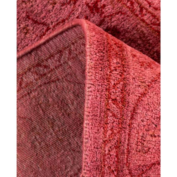 Overdyed Pink 2 ft. x 14 ft. Solid Wool Indoor Runner Rug