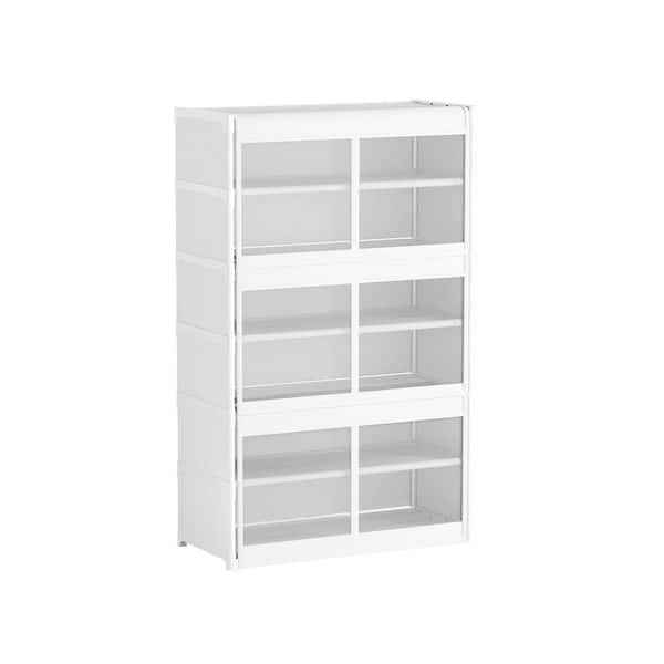 7 Tiers Steel Freestanding Household Shelving Unit Shelving Racks with Format in White (12 in. W x 42 in. H x 26 in. D)