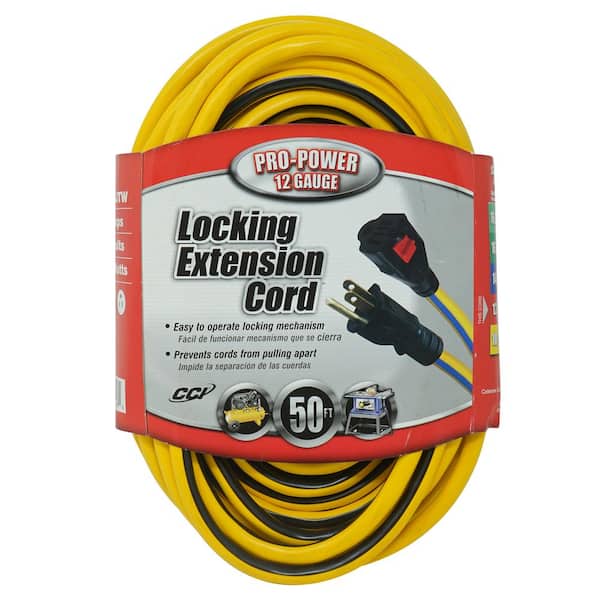 Southwire 50 ft. 12/3 SJTW Push-Lock Outdoor Heavy-Duty Extension Cord  25388828 - The Home Depot