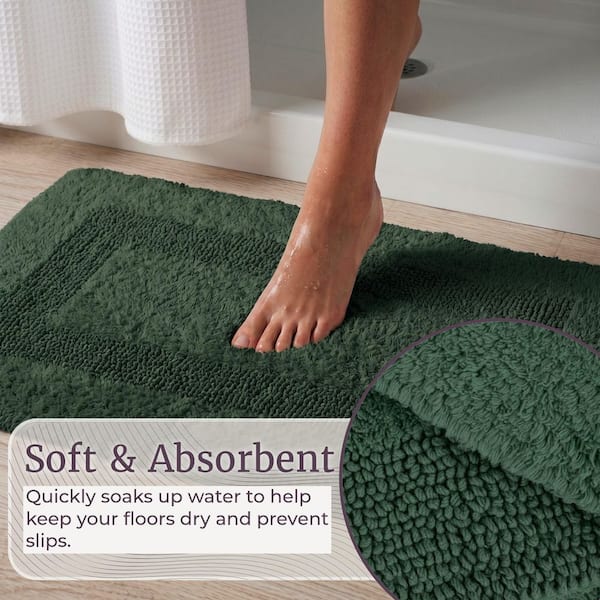 Green 6- Piece Cotton Bathroom Mat Set