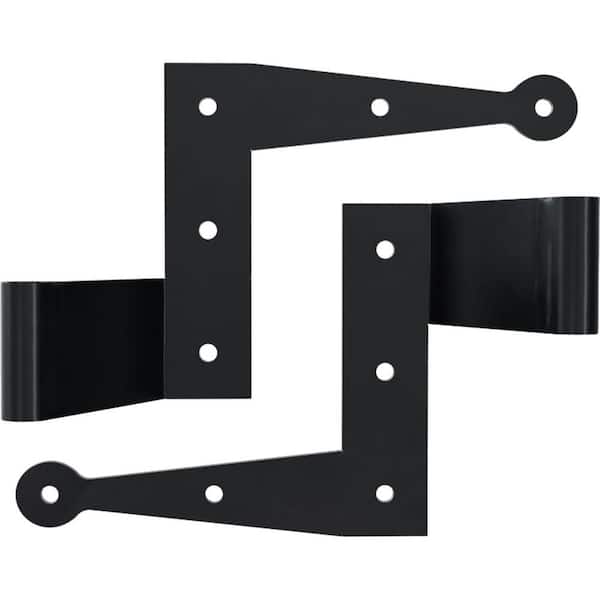 SteelTek L-Hinge with 2-1/4-in Offset (Sold as Pair), 304 Stainless Steel, Powder Coated Black