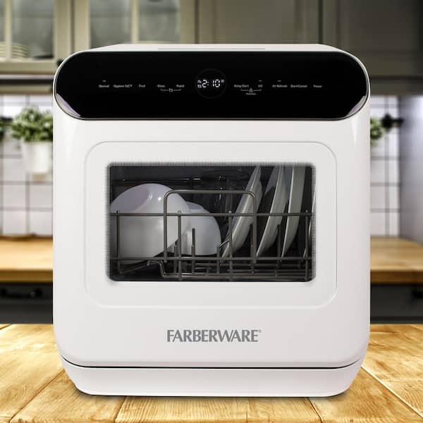 Dorms and Rvs Countertop Dishwasher,portable Countertop Dishwasher,4 Washing Programs White Air-dry Function and Led Light for Small Apartments 