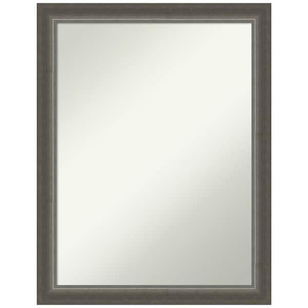Amanti Art Domus Dark Silver 21 in. W x 27 in. H Non-Beveled Wood Bathroom Wall Mirror in Silver