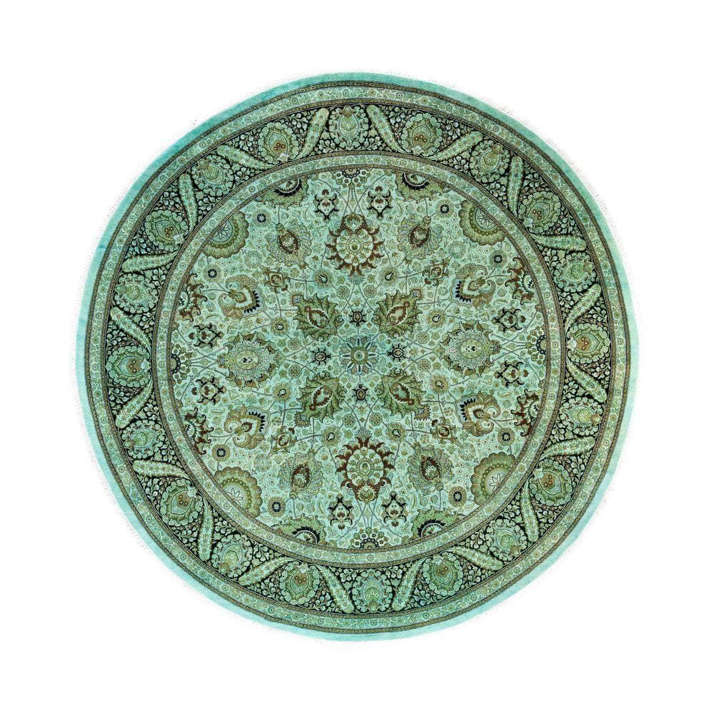Chloe & Olivia Home Overdyed Green 9 ft. x 9 ft. Solid Wool Indoor Area ...