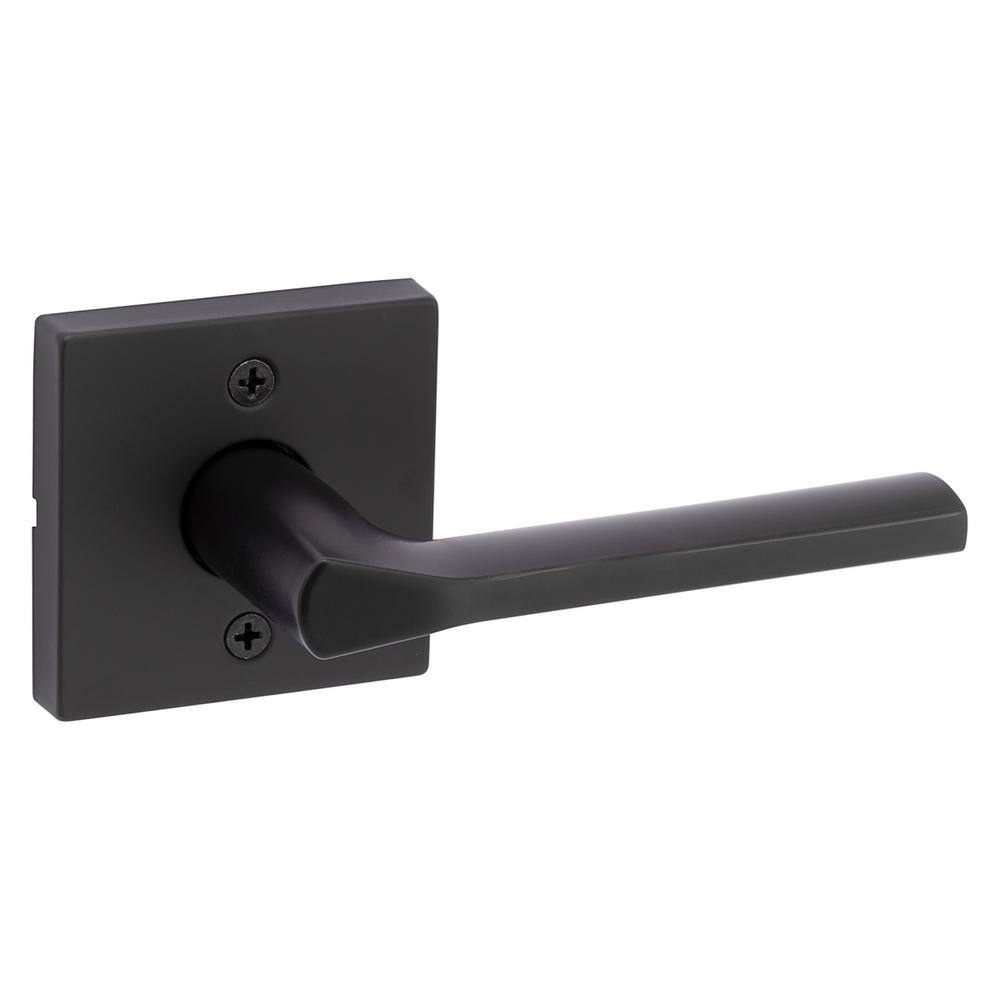 Kwikset Lisbon Square Matte Black Half-Dummy Door Handle 788LSL
