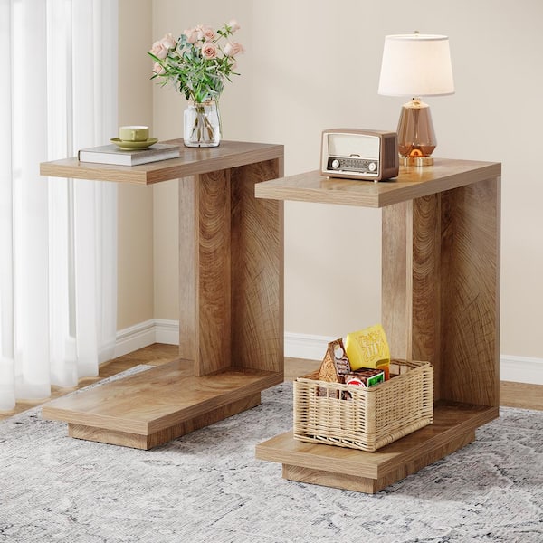 Transitional Style Alco Wooden and Metal Round Nesting Table Set Regal  Walnut Finish