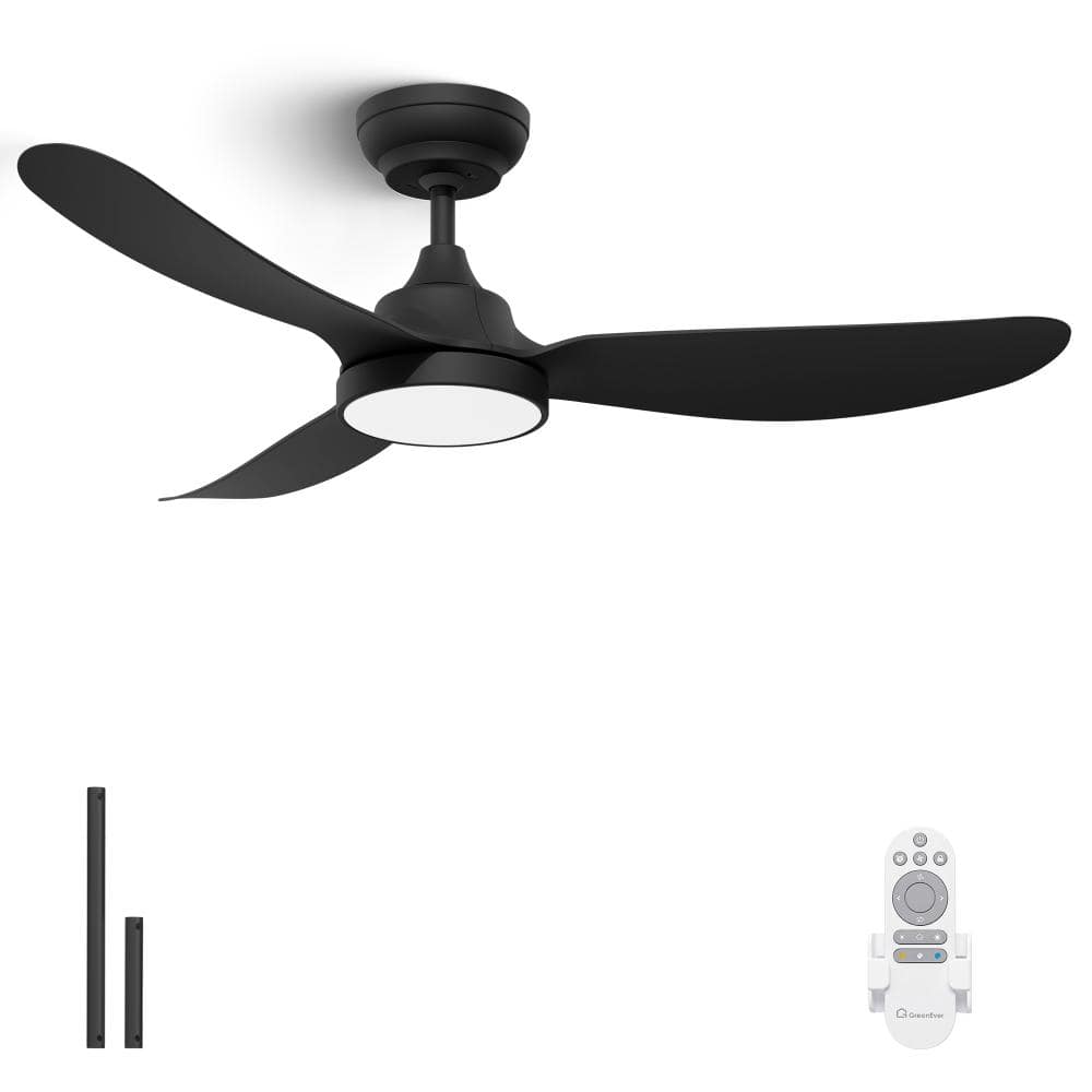 42 in. Small Modern Ceiling Fan with Light Kit, Quiet Reversible DC Motor, 3CCT, Matte Black price history on PriceWatchPro