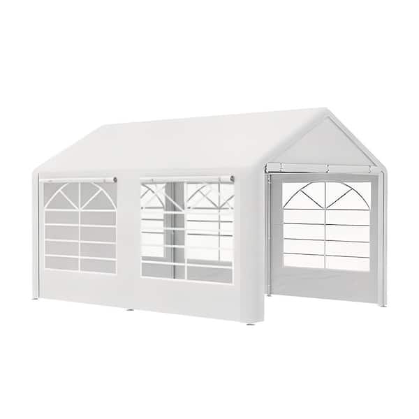 White Party Tent 10 ft. x 20 ft. Heavy Duty Party Tent Sun Shade Shelter for Parties