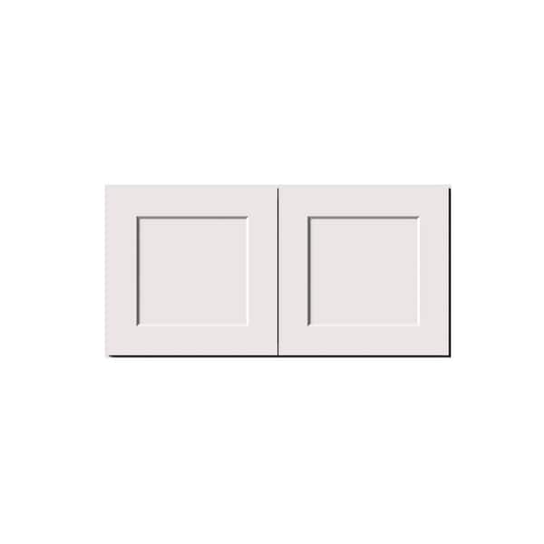36 in. W x 27 in. D x 18 in. H Ready to Assemble Solid Wood Shaker Deep Wall Kitchen Cabinet in White With Double Doors