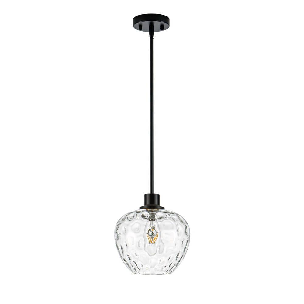 RayHome 1-Light Modern Black Adjustable Height Pendant Light with Blue Apple-shaped Hammered Glass for Kitchen Island price history on PriceWatchPro
