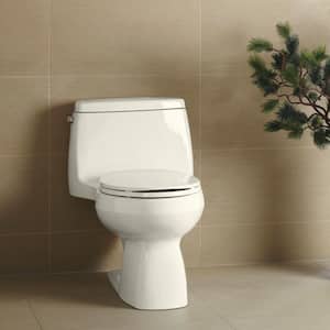 Santa Rosa 12 in. Rough In 1-Piece 1.28 GPF Single Flush Elongated Toilet in Biscuit Seat Included