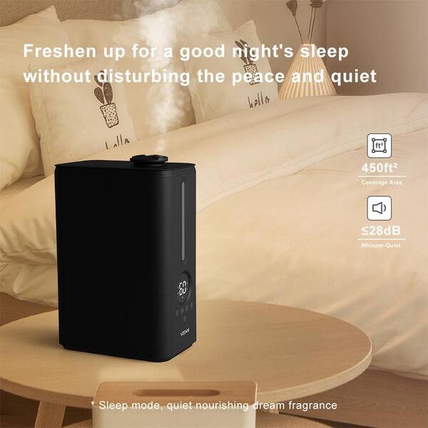 Vissani 1.5 Gal. Ultrasonic Humidifier 360 ° Turning Dual Nozzle