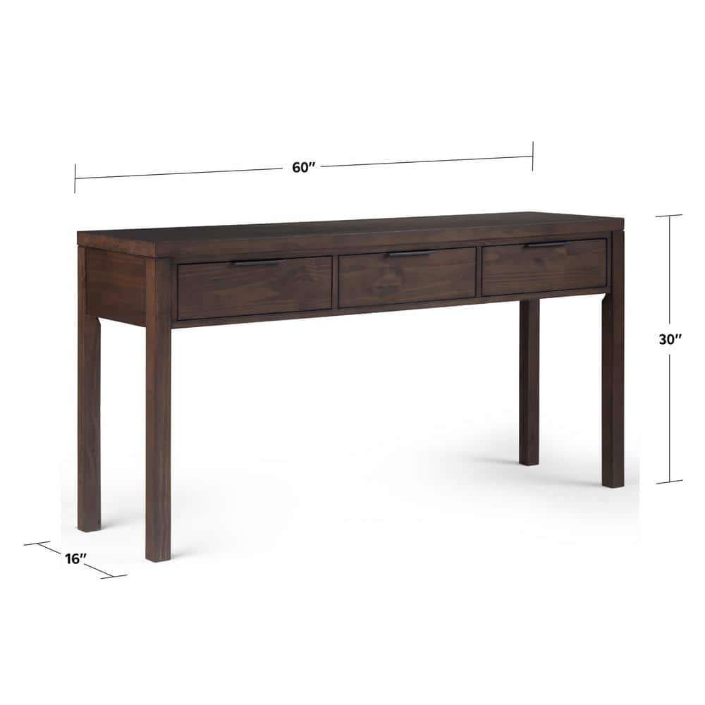 Hollander Warm Walnut Solid Wood Wide Console with Storage