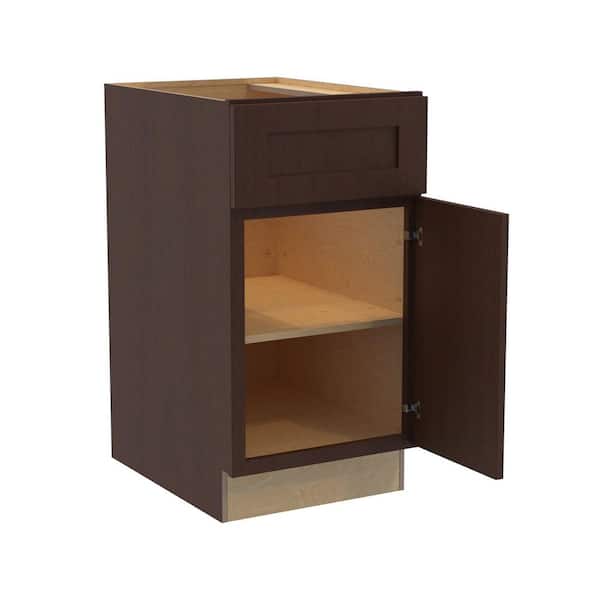 Home Decorators Collection Newport 18 in. W x 24 in. D x 34.5 in. H Assembled Plywood Base Kitchen Cabinet in Manganite with Soft Close RH