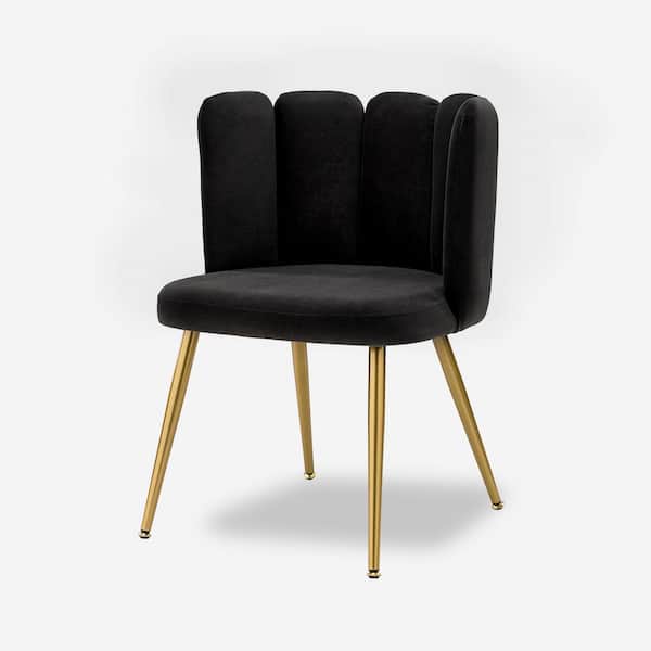 ARTFUL LIVING DESIGN Yginio Grey Velvet Side Chair with Metal Legs