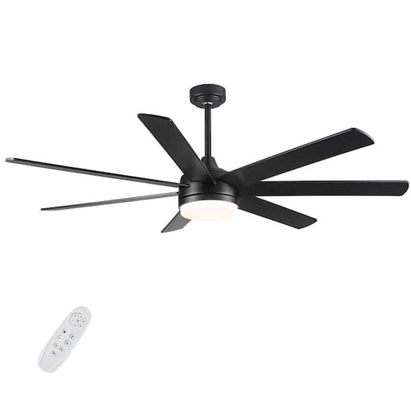 YUHAO Modern 72 in. Integrated LED Indoor Black Standard Ceiling 