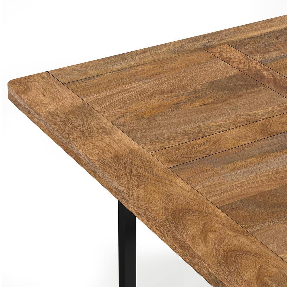 Campbell 72" Burnt Wax Mango Wood Industrial Dining Table